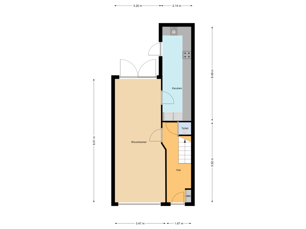 Bekijk plattegrond van Begane grond van Fazantenstraat 55