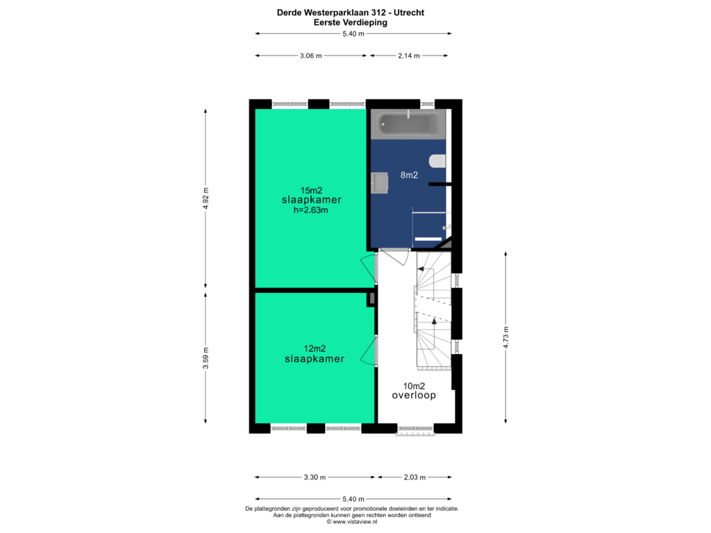 View floorplan of EERSTE VERDIEPING of Derde Westerparklaan 312