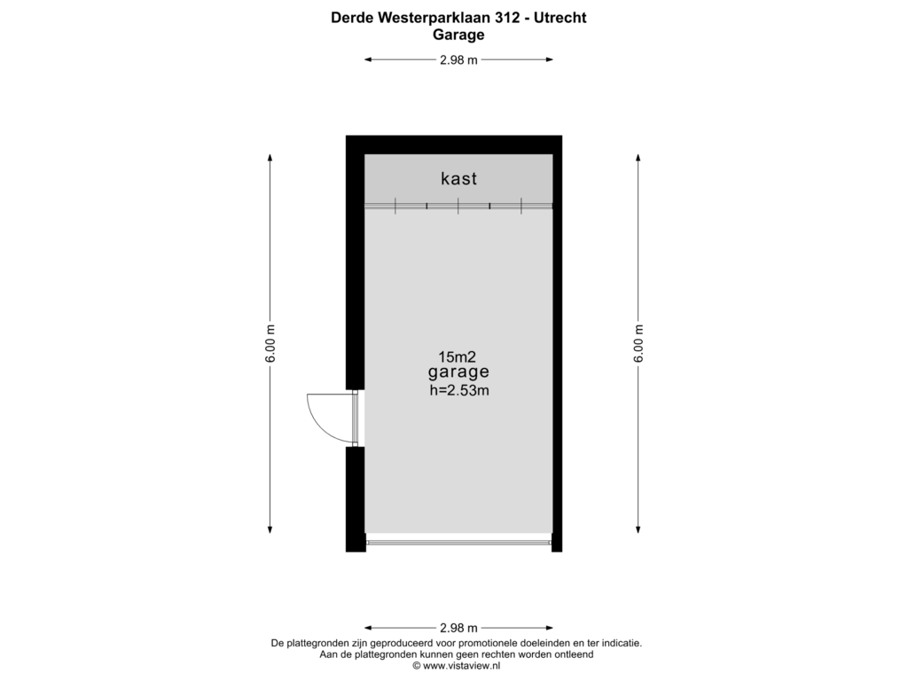 View floorplan of GARAGE of Derde Westerparklaan 312