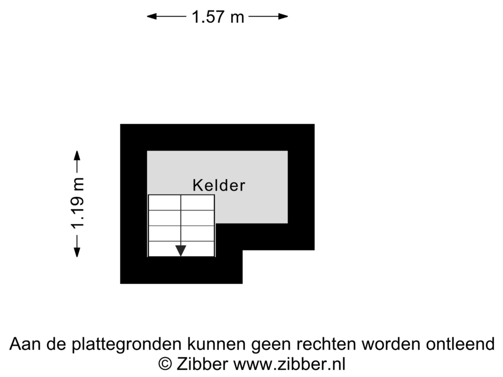 View floorplan of Kelder of Berkenlaan 14