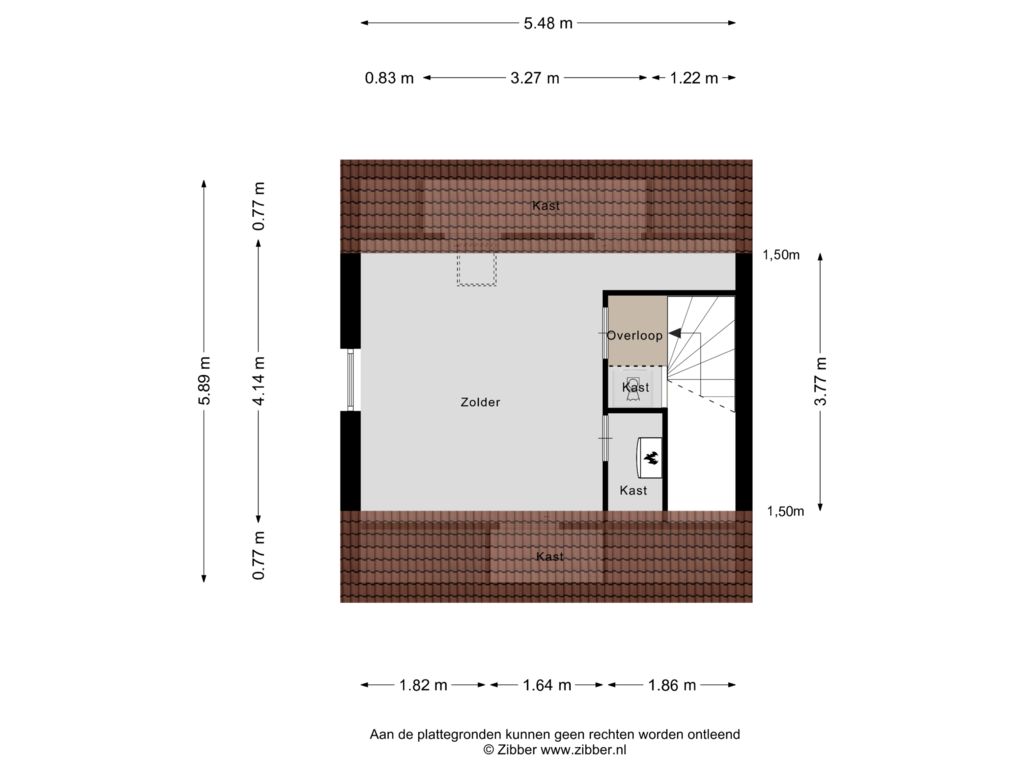 Bekijk plattegrond van Tweede Verdieping van Bornkamp 5