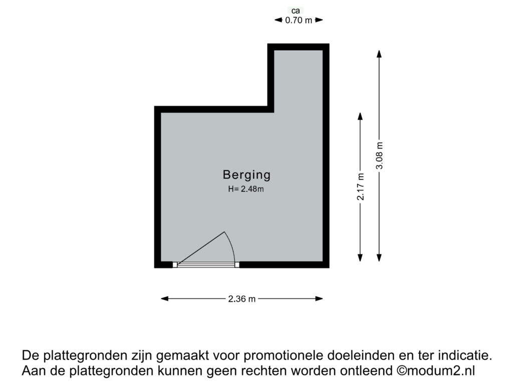 Bekijk plattegrond van berging van Burgemeester Caan van Necklaan 257