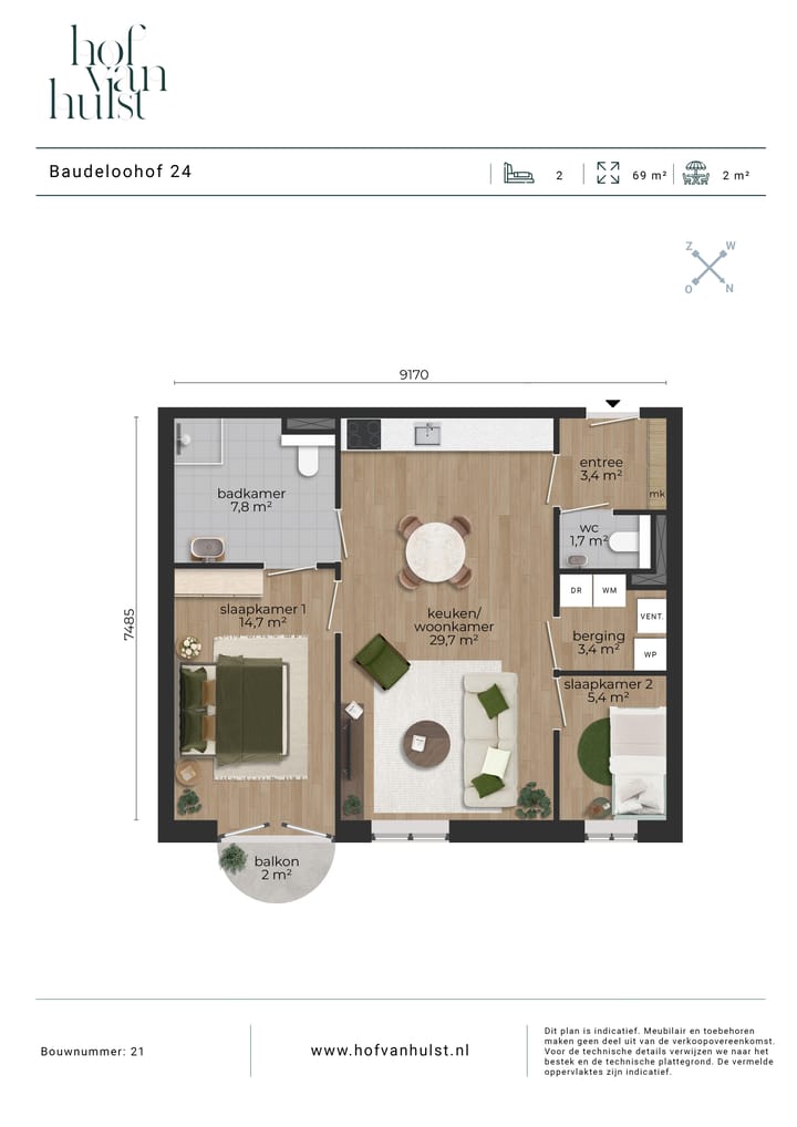 Photo 2 of Baudeloohof 24