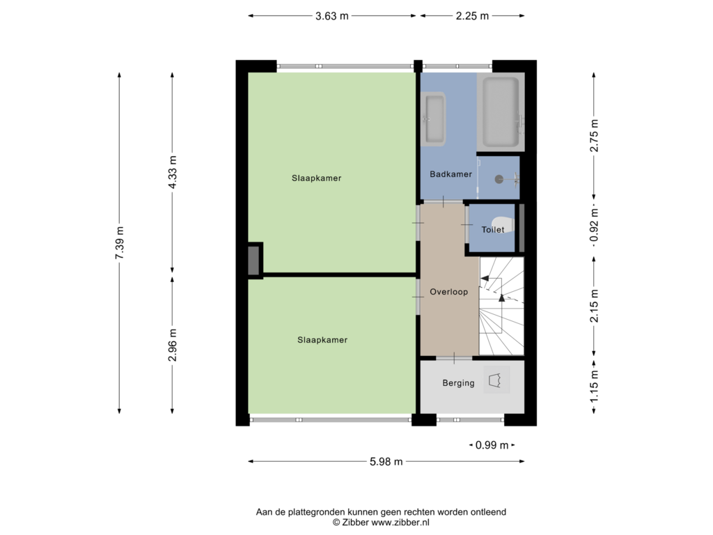 View floorplan of Eerste Verdieping of Bryhoekstraat 36