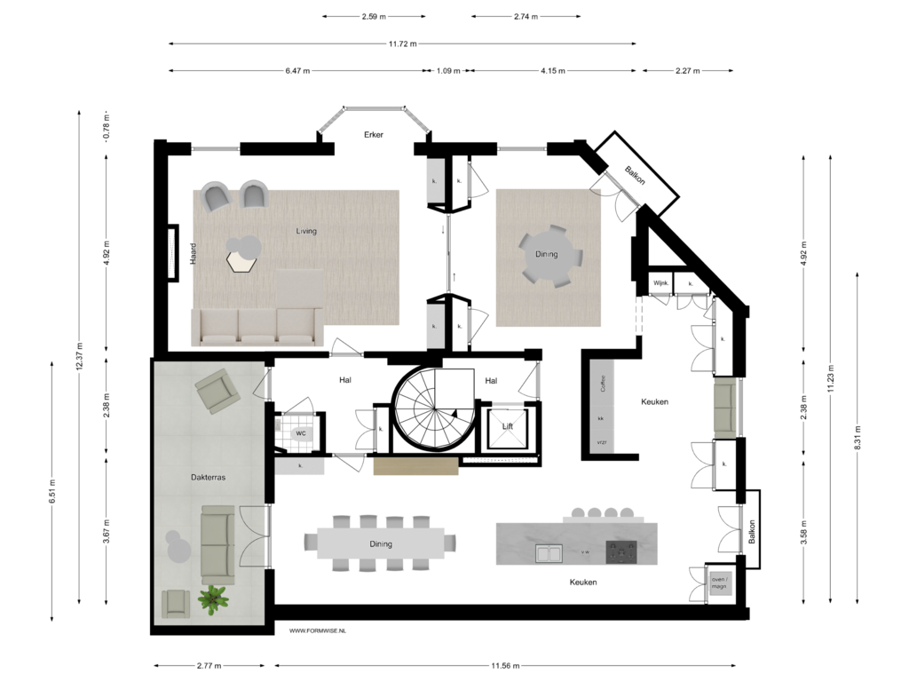 Bekijk plattegrond van 1e VERDIEPING van Van Eeghenstraat 57