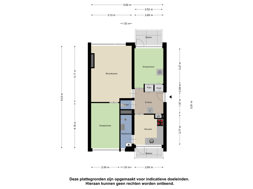 View floorplan of Appartement of Heinsiusstraat 59