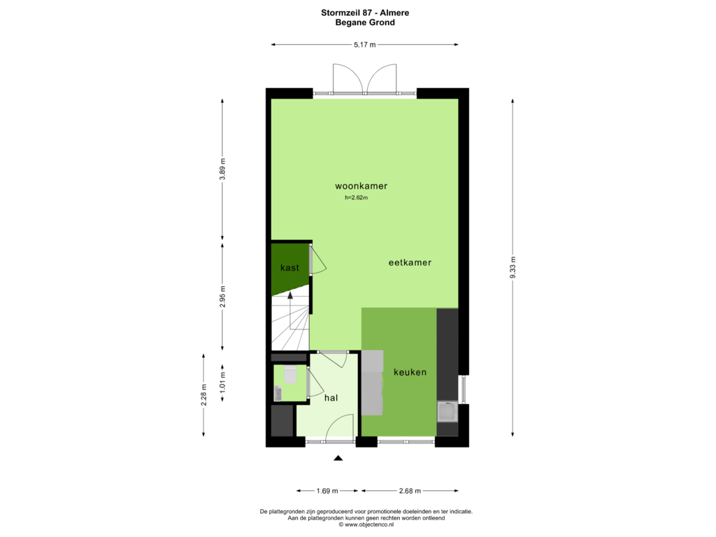 Bekijk plattegrond van BEGANE GROND van Stormzeil 87