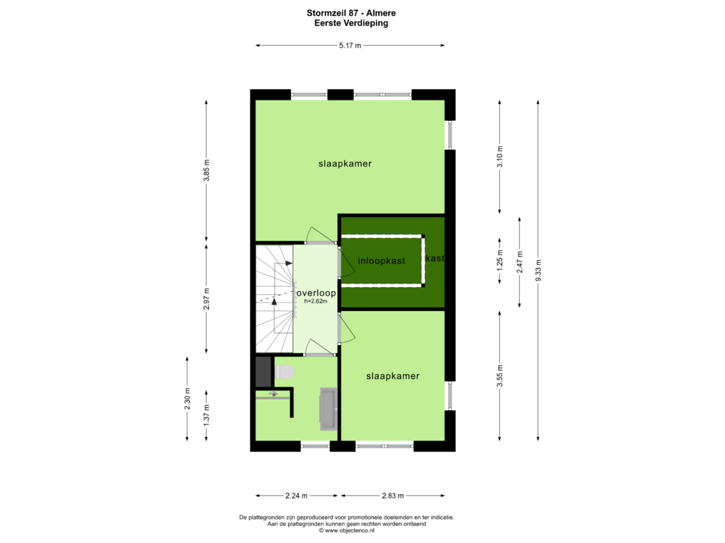 Bekijk plattegrond van EERSTE VERDIEPING van Stormzeil 87