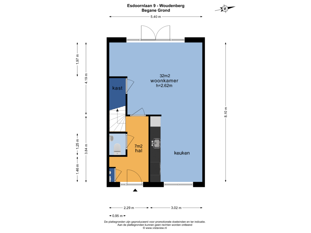 Bekijk plattegrond van BEGANE GROND van Esdoornlaan 9