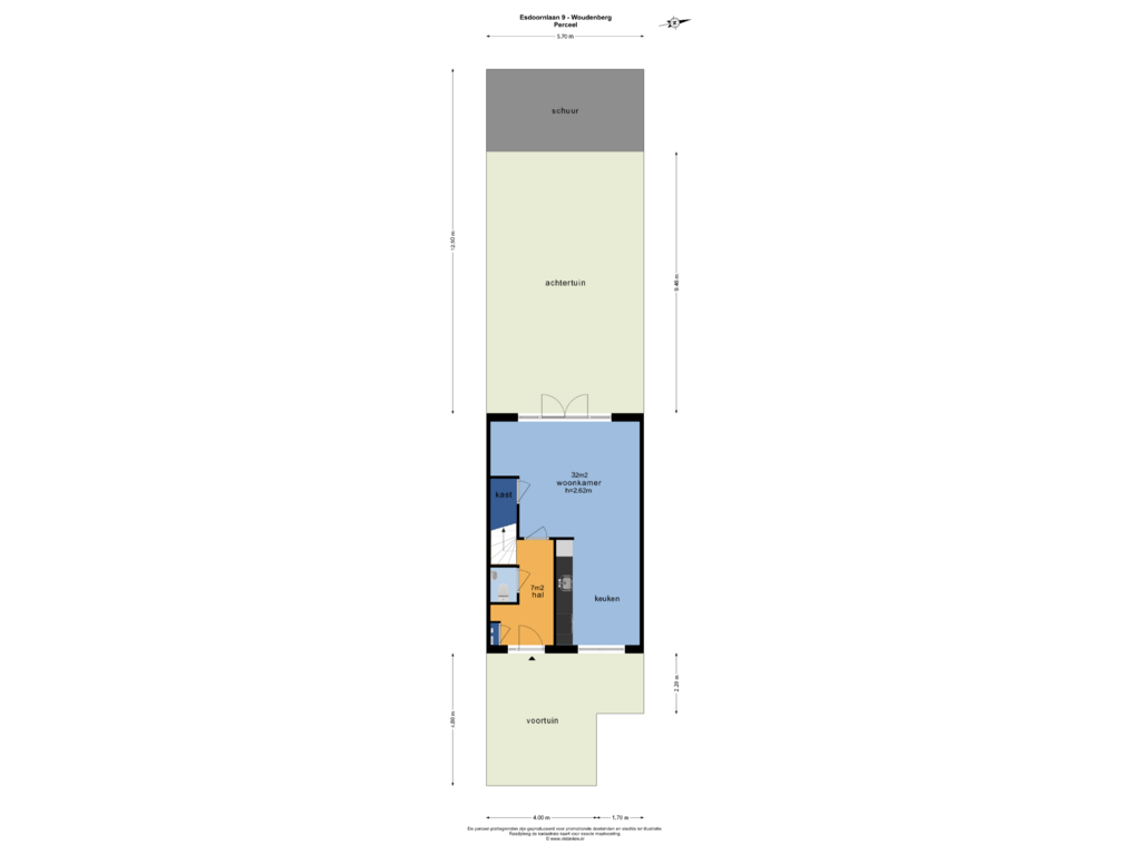 Bekijk plattegrond van PERCEEL van Esdoornlaan 9