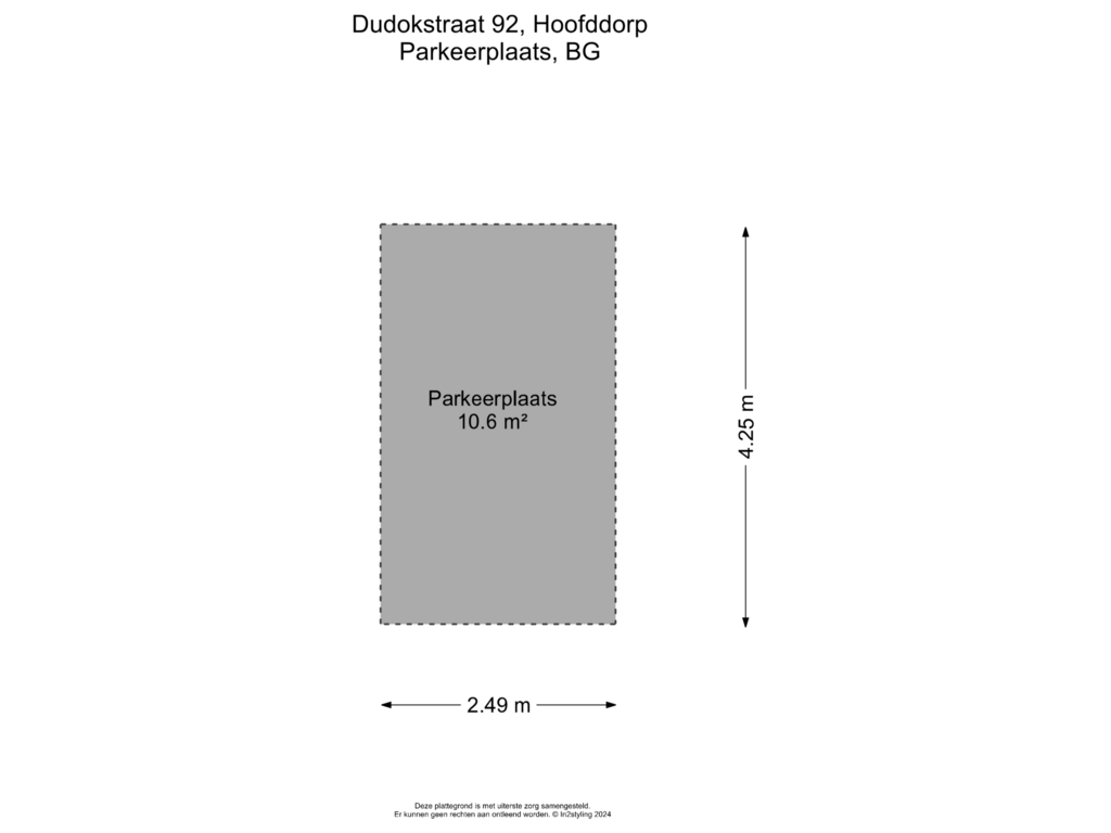 Bekijk plattegrond van Parkeerplaats van Dudokstraat 92