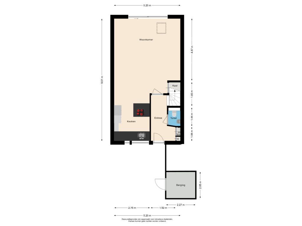 View floorplan of Begane grond of Ypesteinerlaan 66