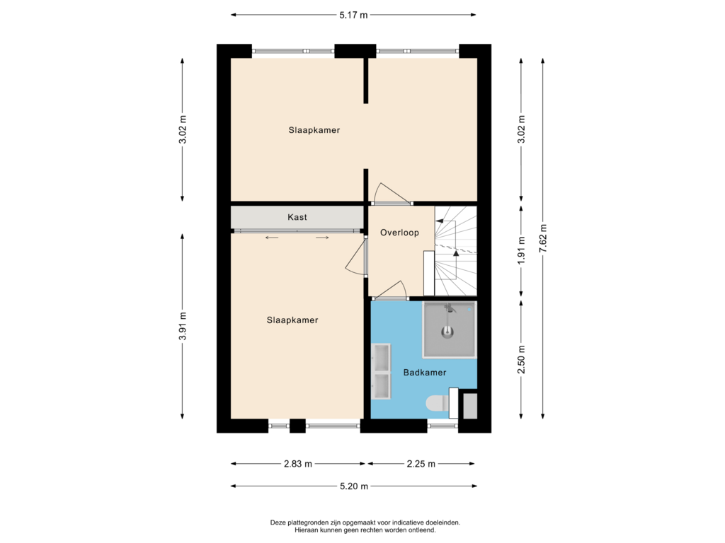 View floorplan of Eerste verdieping of Ypesteinerlaan 66