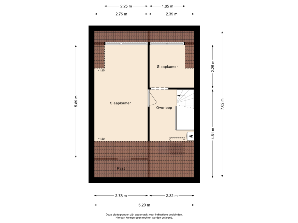 View floorplan of Tweede verdieping of Ypesteinerlaan 66