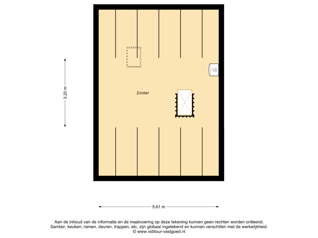 View floorplan of Tweede verdieping of Ekelstraat 17