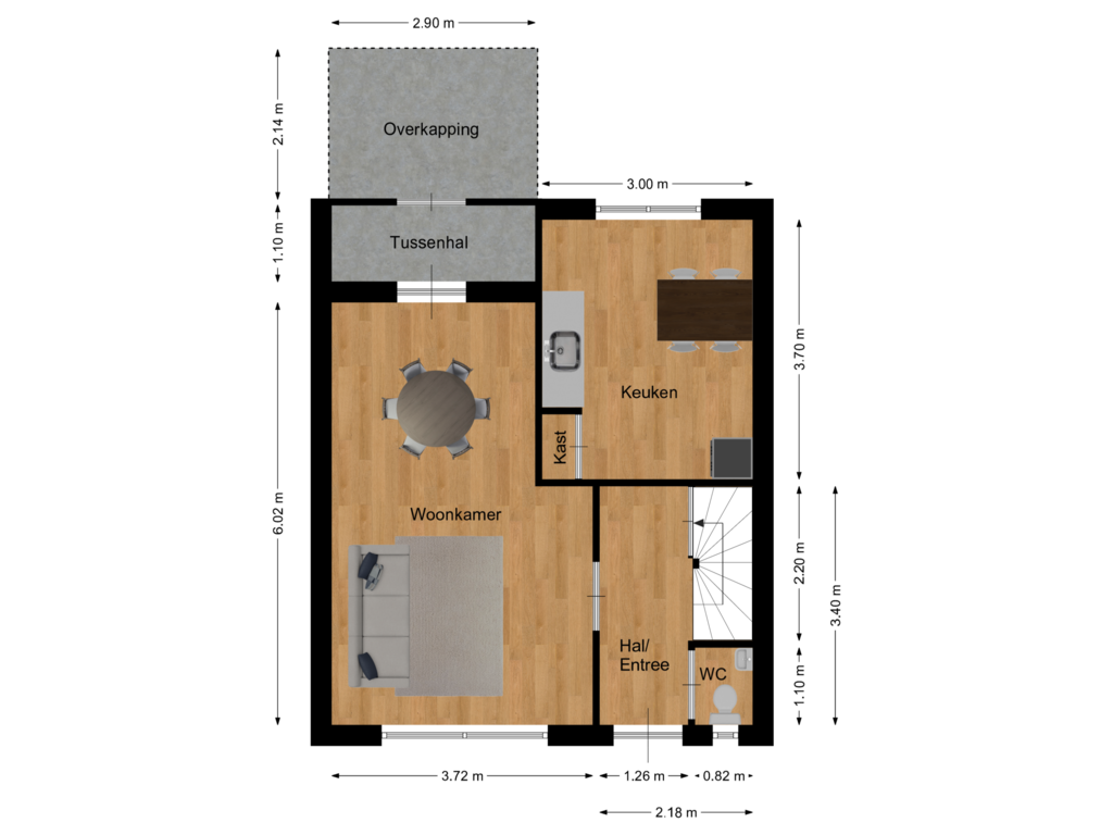 Bekijk plattegrond van Begane grond van Weidestraat 1