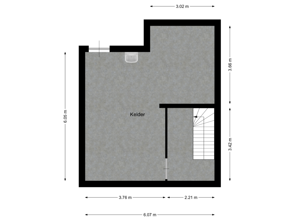 Bekijk plattegrond van Kelder van Weidestraat 1