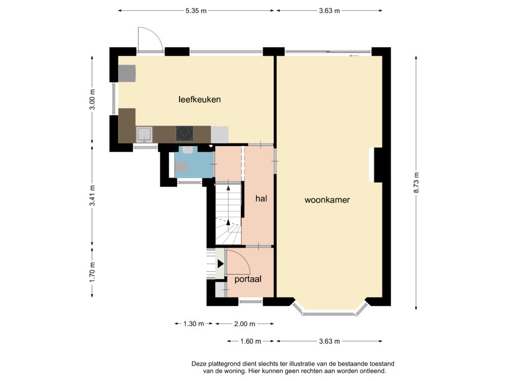 View floorplan of begane grond of Rijksweg Noord 171