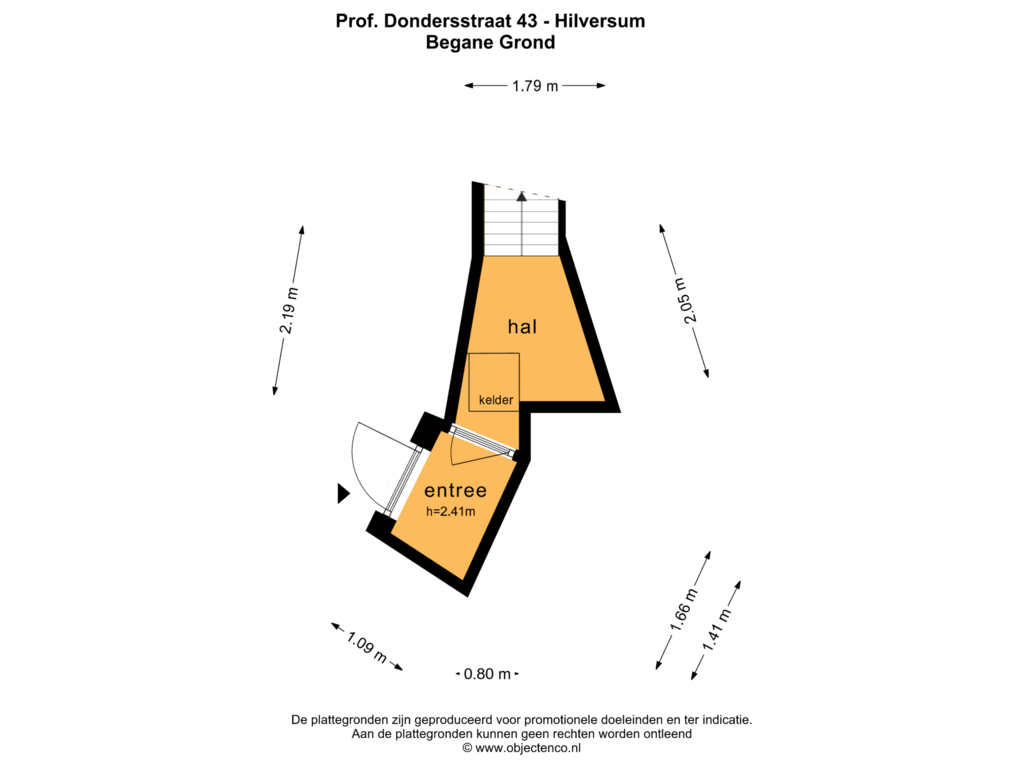 Bekijk plattegrond van BEGANE GROND van Professor Dondersstraat 43