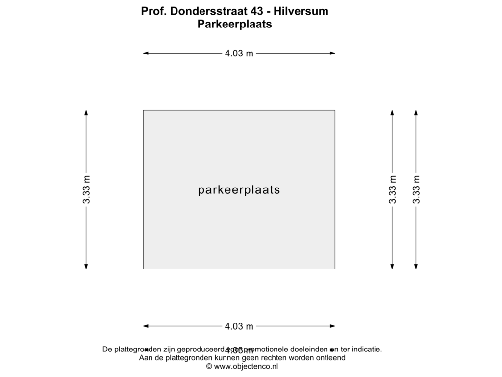 Bekijk plattegrond van PARKEERPLAATS van Professor Dondersstraat 43