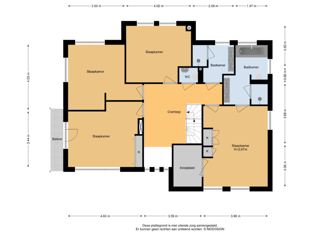 Bekijk plattegrond van 1e Verdieping van Krakeling 14