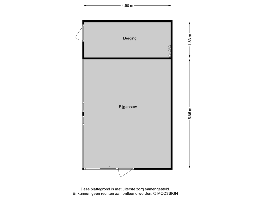 Bekijk plattegrond van Tuinhuisje van Krakeling 14