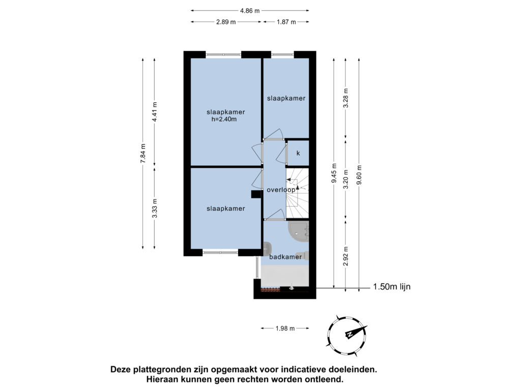 Bekijk plattegrond van 1e verdieping van Paletstraat 11