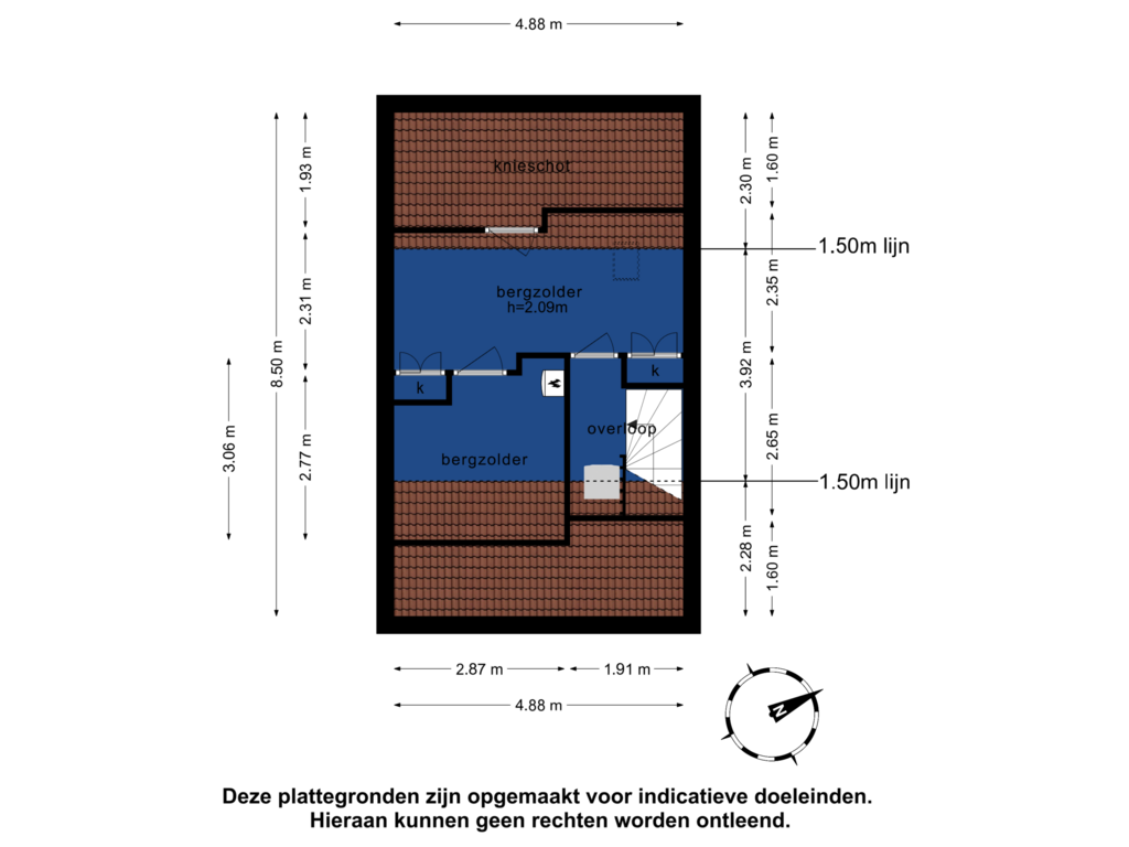 Bekijk plattegrond van 2e verdieping van Paletstraat 11