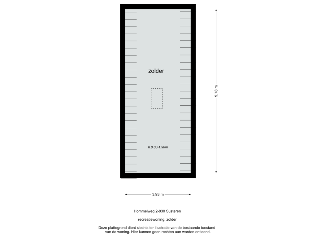 View floorplan of zolder of Hommelweg 2-R830