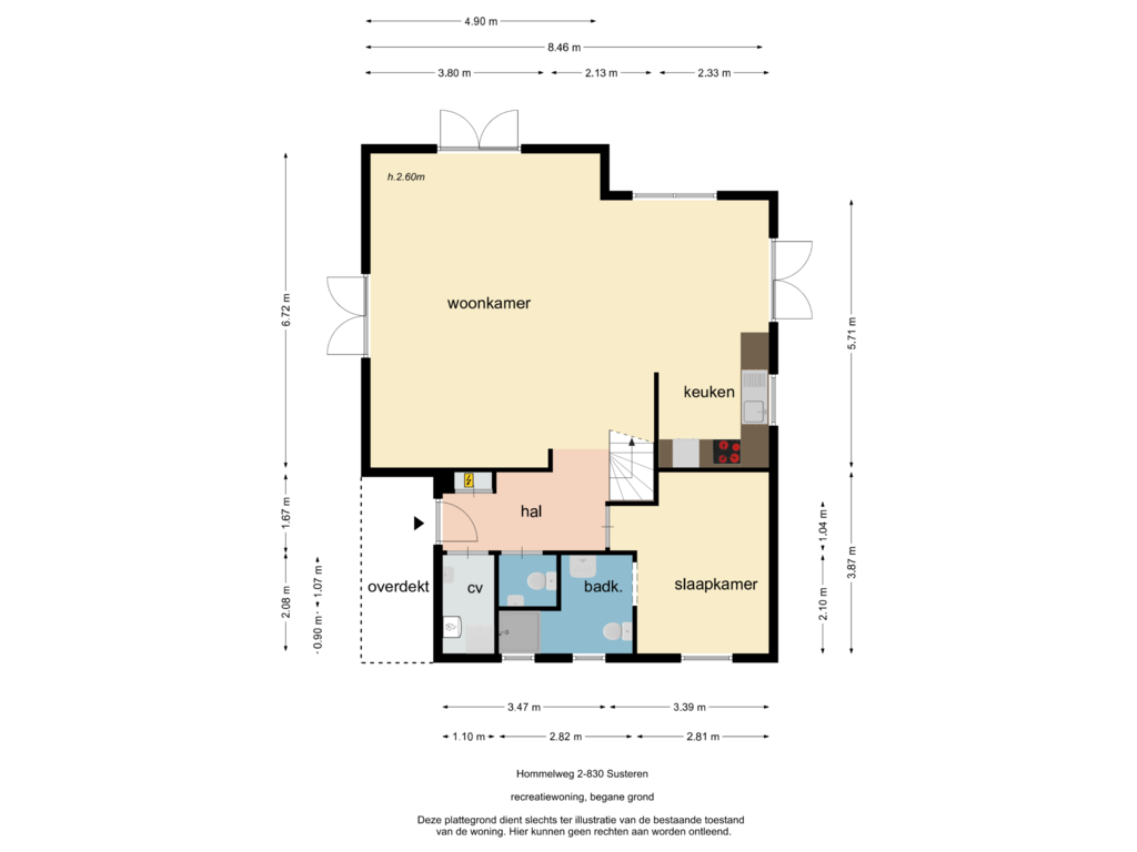 View floorplan of begane grond of Hommelweg 2-R830