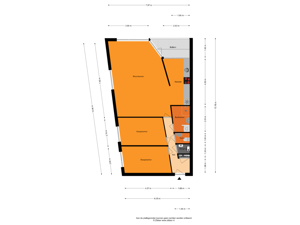 Bekijk plattegrond van Appartement van Auroralaan 59