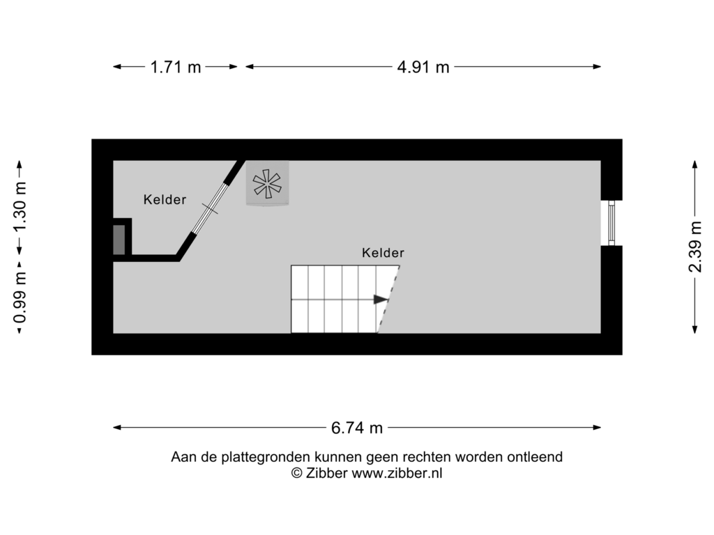 View floorplan of Kelder of Brigittastraat 15