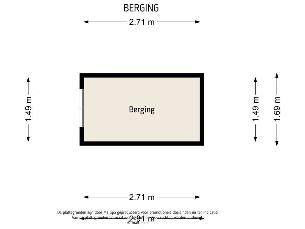 View floorplan of Berging of Paterstraat 124