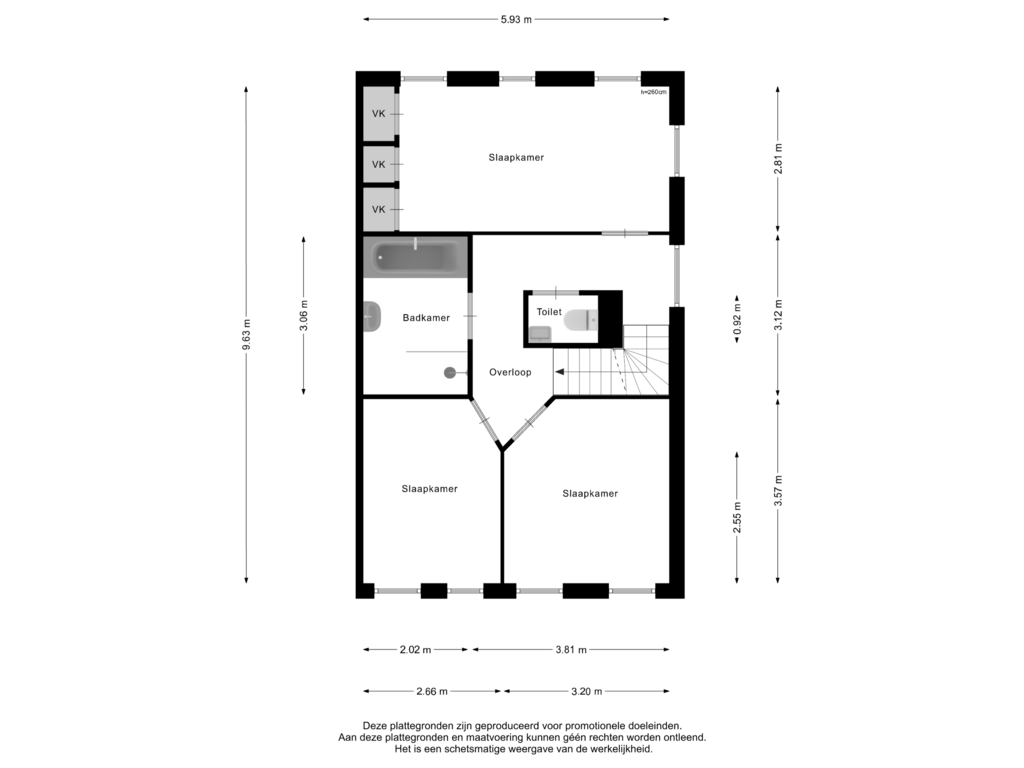 Bekijk plattegrond van 1e Verdieping van Woelse Donk 47