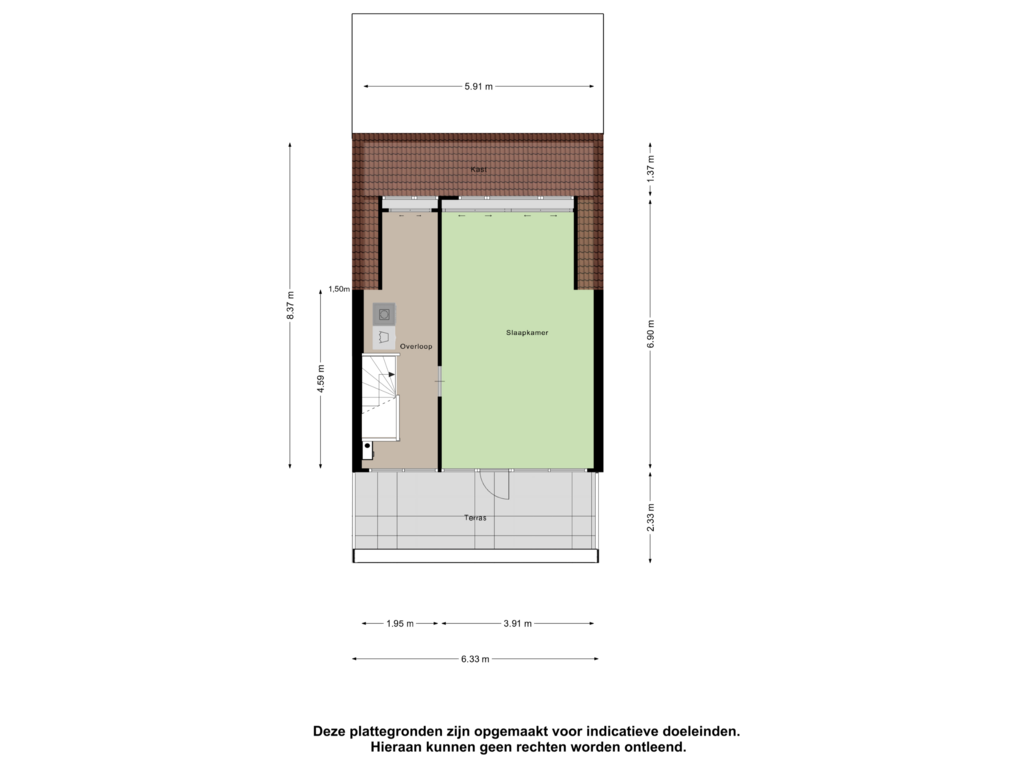 View floorplan of Tweede verdieping of Picassoweg 81