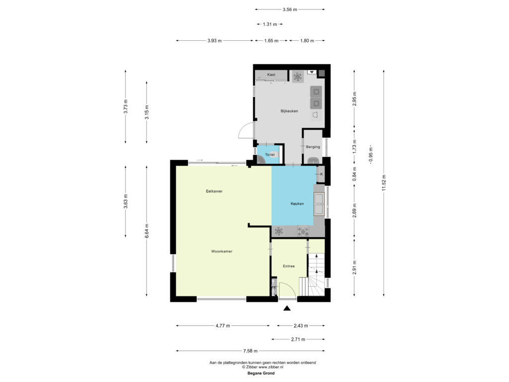 View floorplan of Begane Grond of Oude Arenborgweg 15