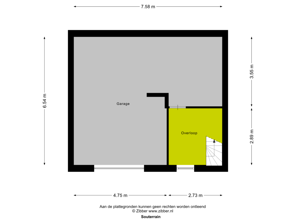 View floorplan of Souterrain of Oude Arenborgweg 15