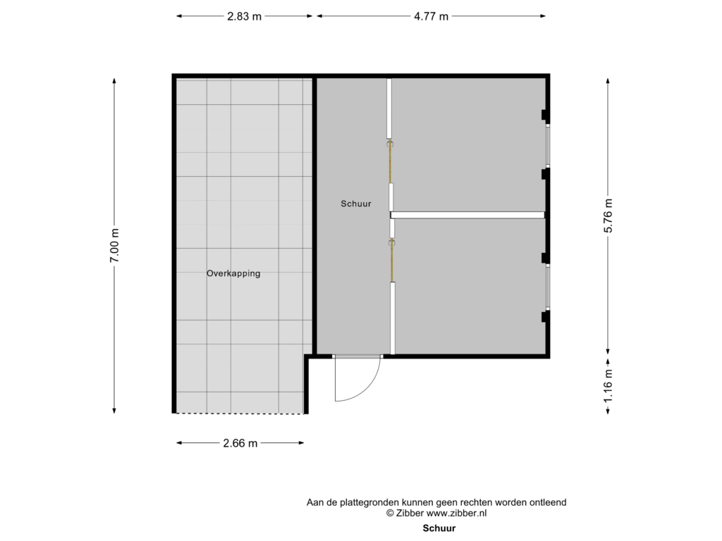 View floorplan of Schuur of Oude Arenborgweg 15