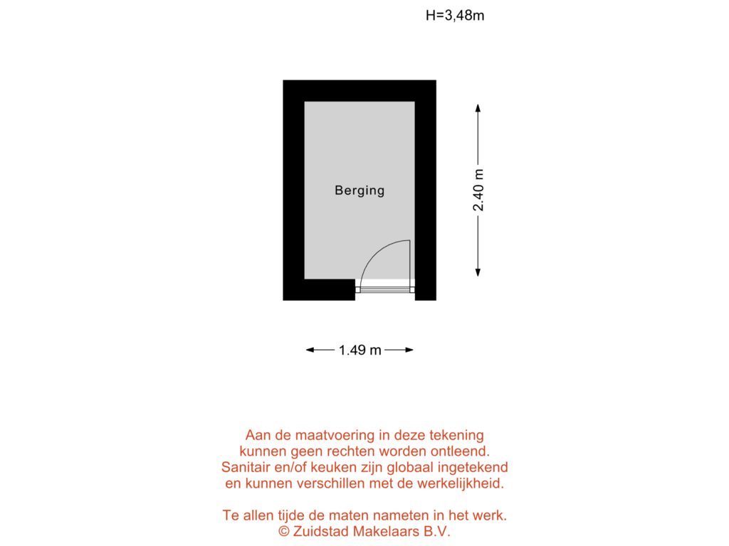 Bekijk plattegrond van Lange Hilleweg 450 - Berging van Lange Hilleweg 450