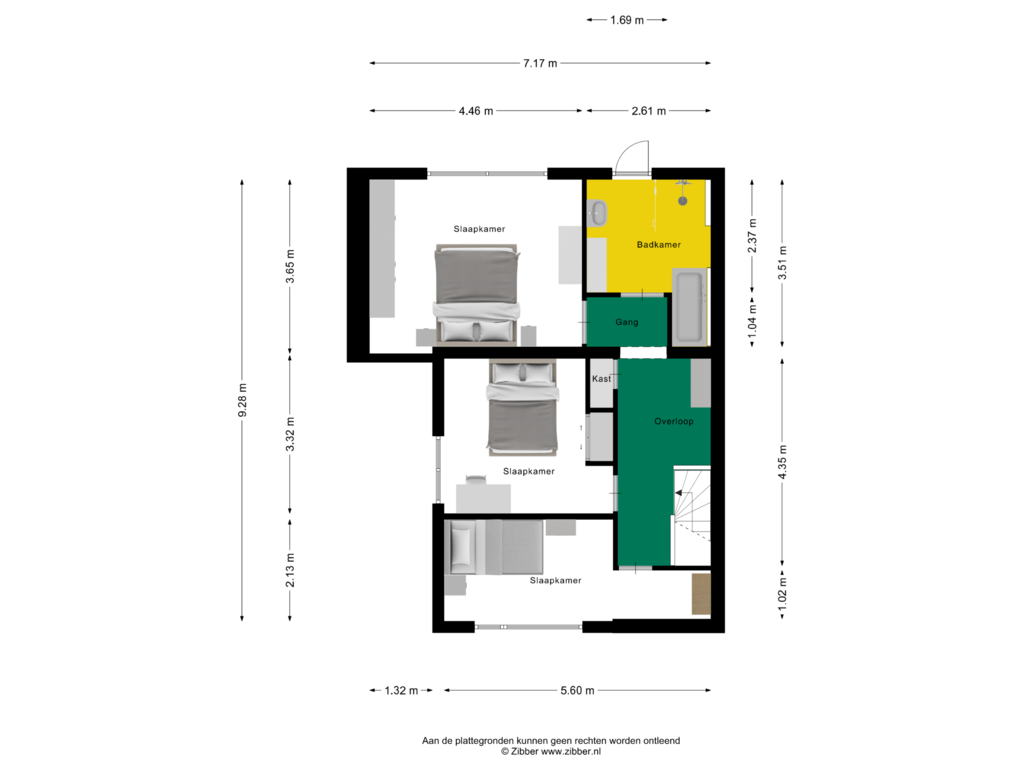 View floorplan of Eerste verdieping of Nijverheidstraat 21