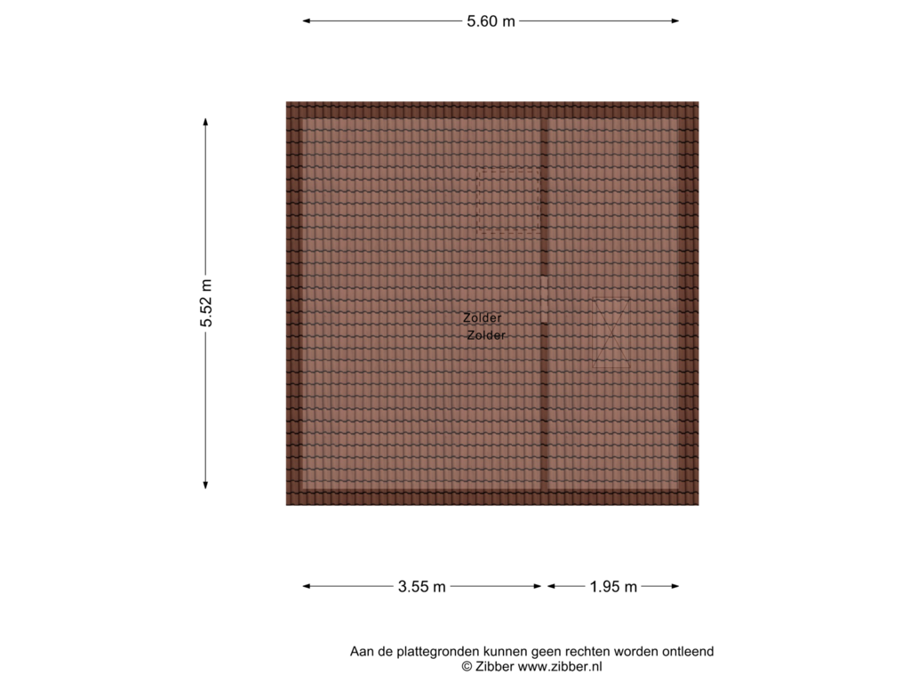 View floorplan of Zolder of Nijverheidstraat 21