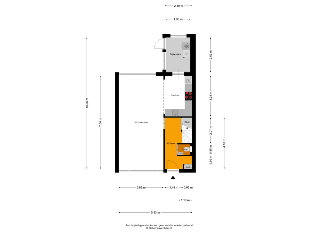 Bekijk plattegrond van Begane grond van Wilhelminastraat 34