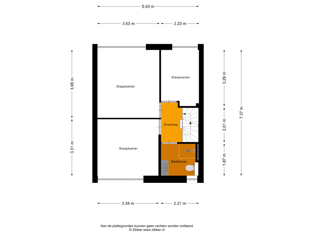 Bekijk plattegrond van Eerste verdieping van Wilhelminastraat 34