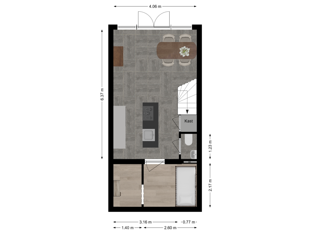 Bekijk plattegrond van Onderhuis van Lekkade 44