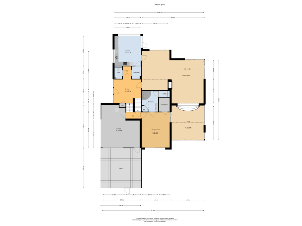 Bekijk plattegrond van Begane grond van Prins Florislaan 5