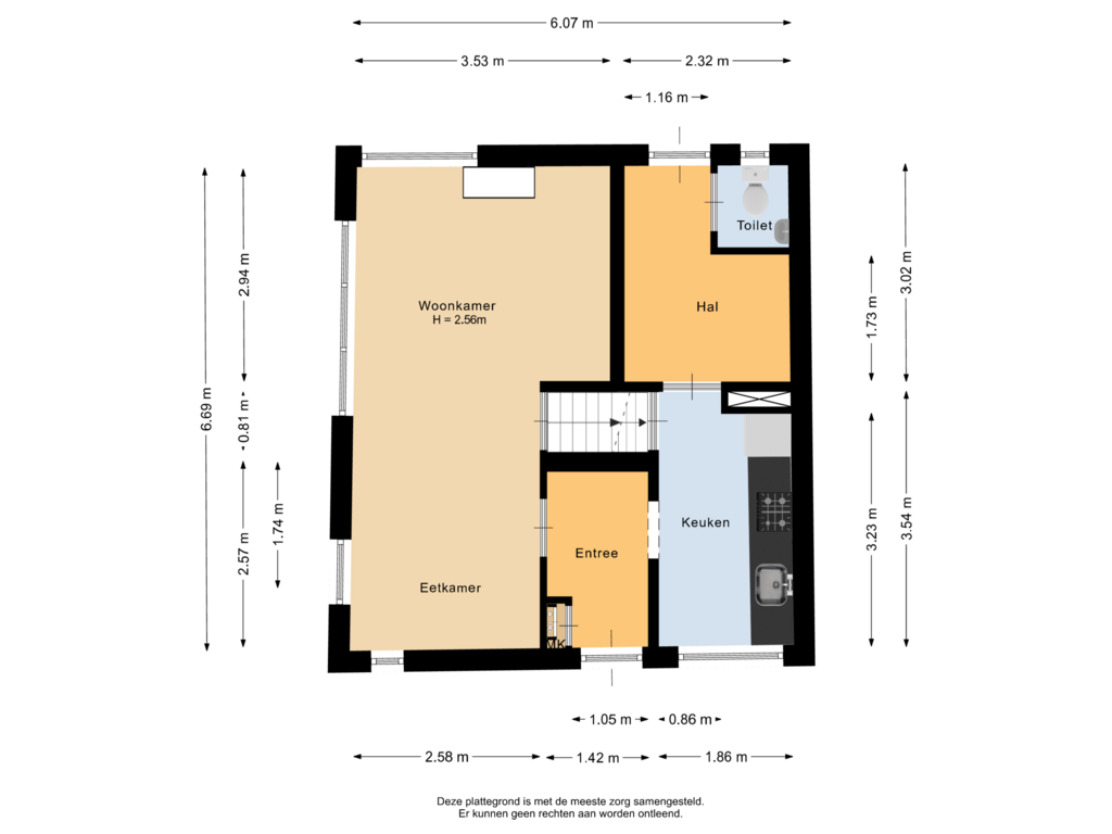 Bekijk plattegrond van Begane grond van Lange Stoep 2