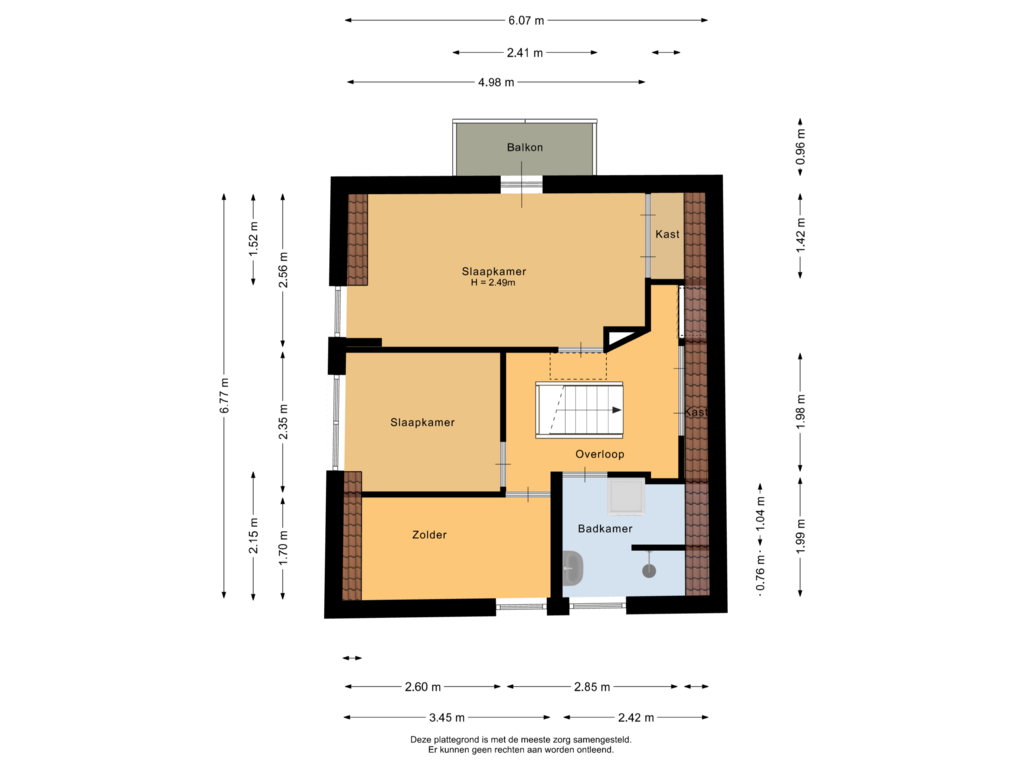 Bekijk plattegrond van Eerste verdieping van Lange Stoep 2