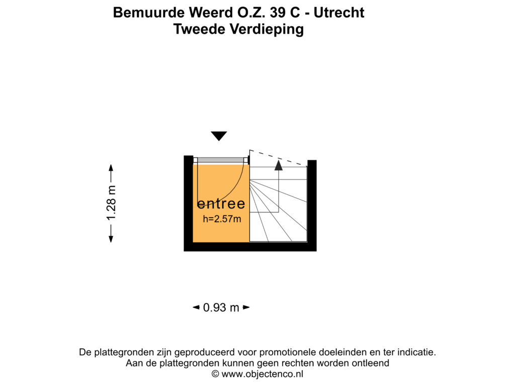 View floorplan of Tweede Verdieping of Bemuurde Weerd O.Z. 39-C