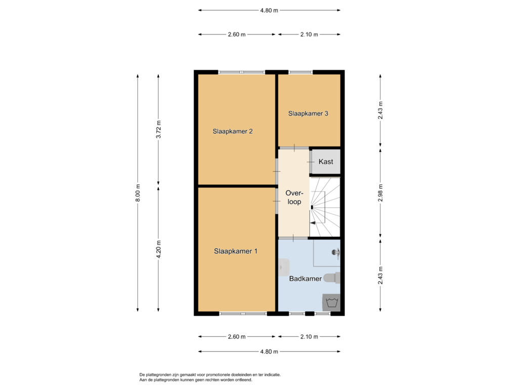 Bekijk plattegrond van Eerste verdieping van Haverhof 12