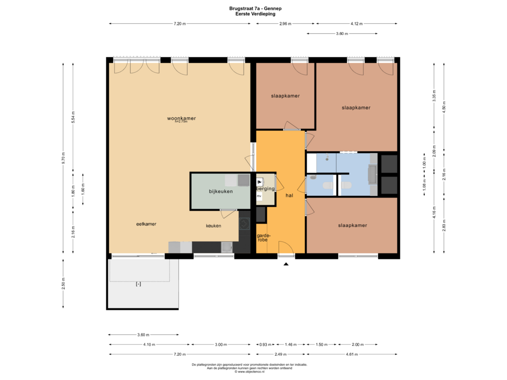 Bekijk plattegrond van EERSTE VERDIEPING van Brugstraat 7-A